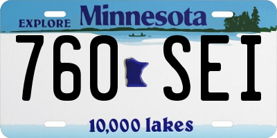 MN license plate 760SEI