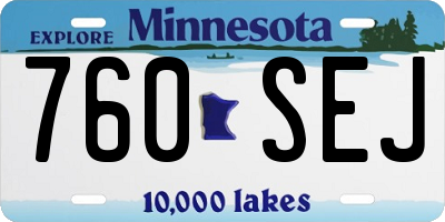 MN license plate 760SEJ
