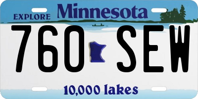 MN license plate 760SEW