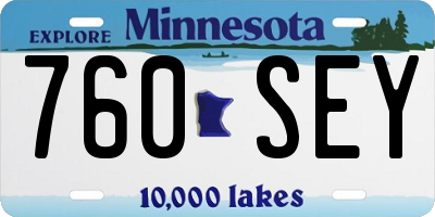 MN license plate 760SEY