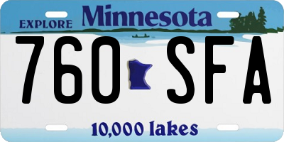 MN license plate 760SFA