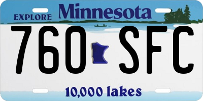 MN license plate 760SFC