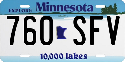 MN license plate 760SFV