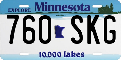 MN license plate 760SKG