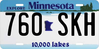 MN license plate 760SKH