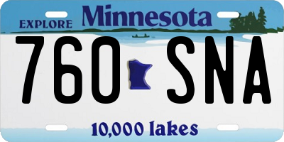MN license plate 760SNA