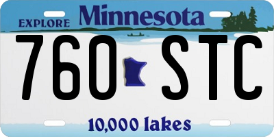 MN license plate 760STC