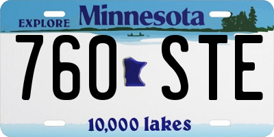 MN license plate 760STE