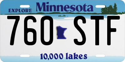 MN license plate 760STF