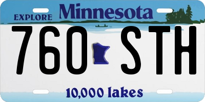 MN license plate 760STH