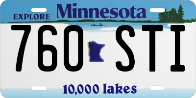 MN license plate 760STI