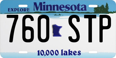 MN license plate 760STP