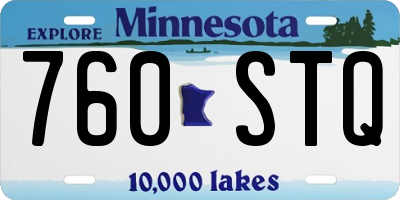 MN license plate 760STQ