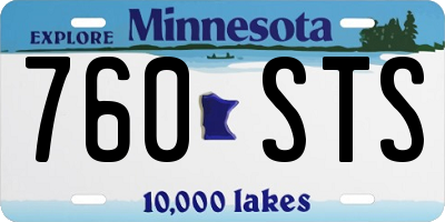 MN license plate 760STS
