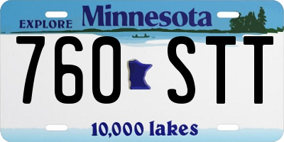 MN license plate 760STT