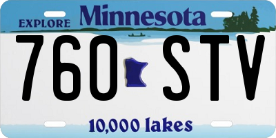 MN license plate 760STV