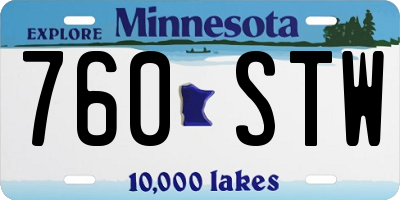 MN license plate 760STW