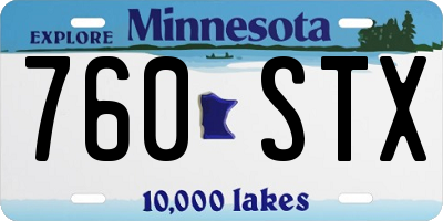 MN license plate 760STX