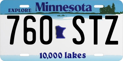 MN license plate 760STZ