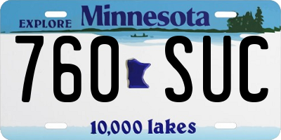 MN license plate 760SUC
