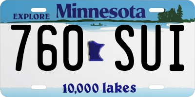 MN license plate 760SUI