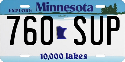 MN license plate 760SUP