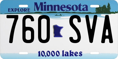 MN license plate 760SVA