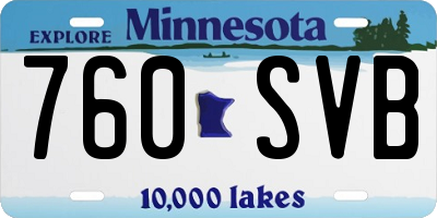 MN license plate 760SVB
