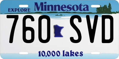 MN license plate 760SVD