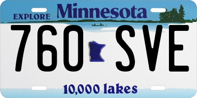 MN license plate 760SVE