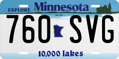 MN license plate 760SVG