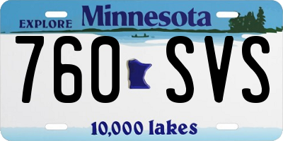 MN license plate 760SVS
