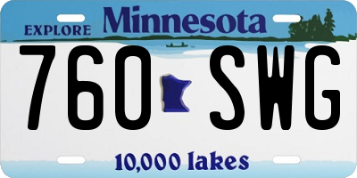 MN license plate 760SWG