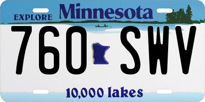 MN license plate 760SWV