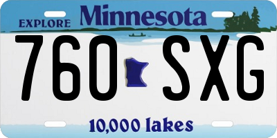 MN license plate 760SXG