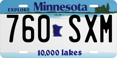 MN license plate 760SXM