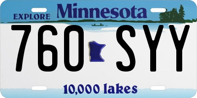 MN license plate 760SYY