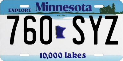MN license plate 760SYZ