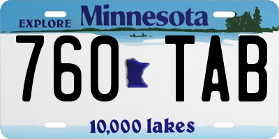 MN license plate 760TAB