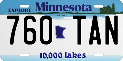 MN license plate 760TAN