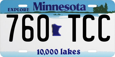 MN license plate 760TCC