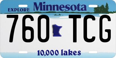 MN license plate 760TCG