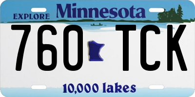 MN license plate 760TCK