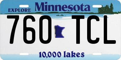 MN license plate 760TCL