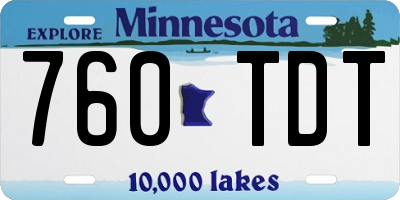 MN license plate 760TDT