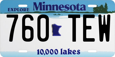 MN license plate 760TEW