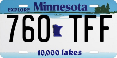 MN license plate 760TFF