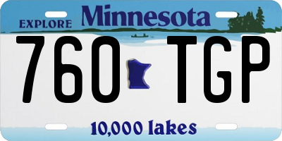 MN license plate 760TGP