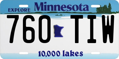 MN license plate 760TIW