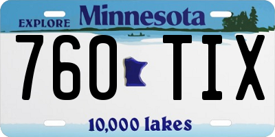 MN license plate 760TIX